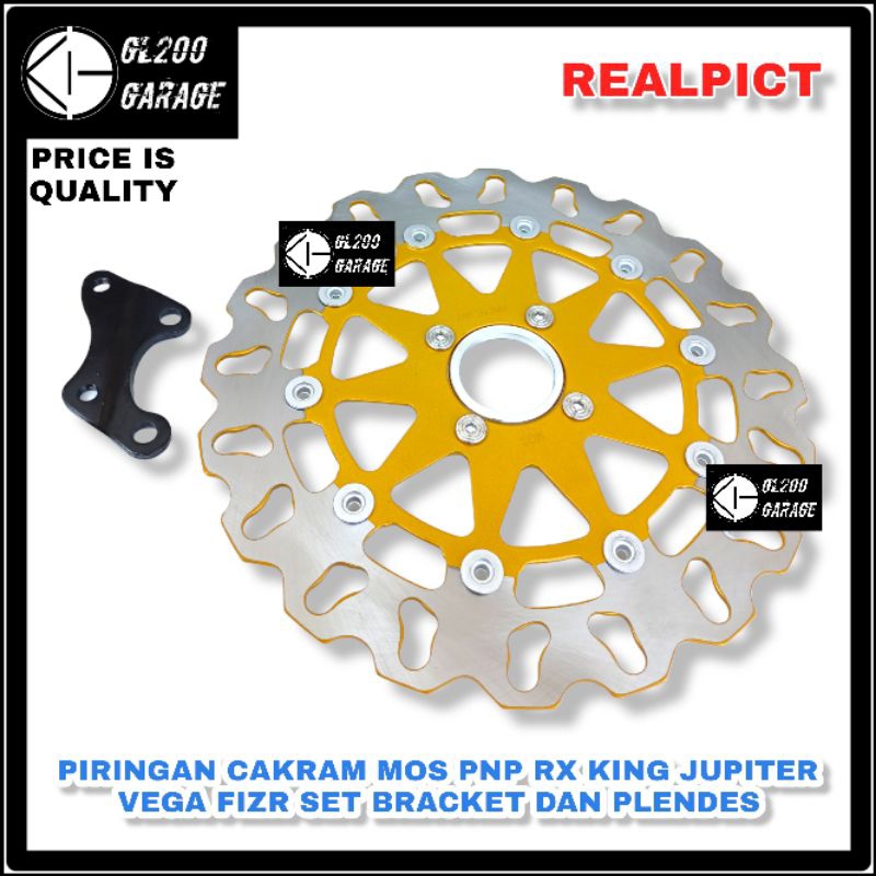PIRINGAN CAKRAM DISC CAKRAM MOS 300MM PNP RX KING JUPITER VEGA FIZR RCB BRT SET BREKET, BAUT DAN PLE