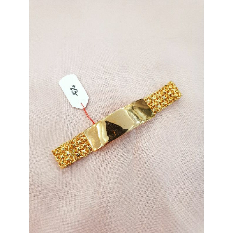 Gelang model plat rantai emas asli kadar 400