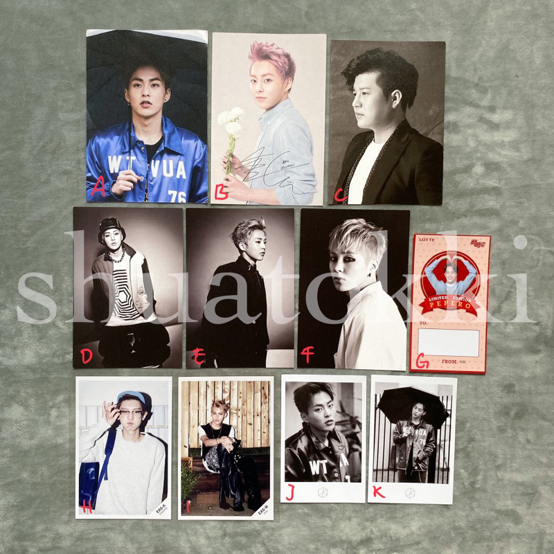 EXO XIUMIN POSTCARD EXODUS NATURE REPUBLIC PEPERO KAI CHANYEOL KRIS GROWL PRINT RARE POLAROID