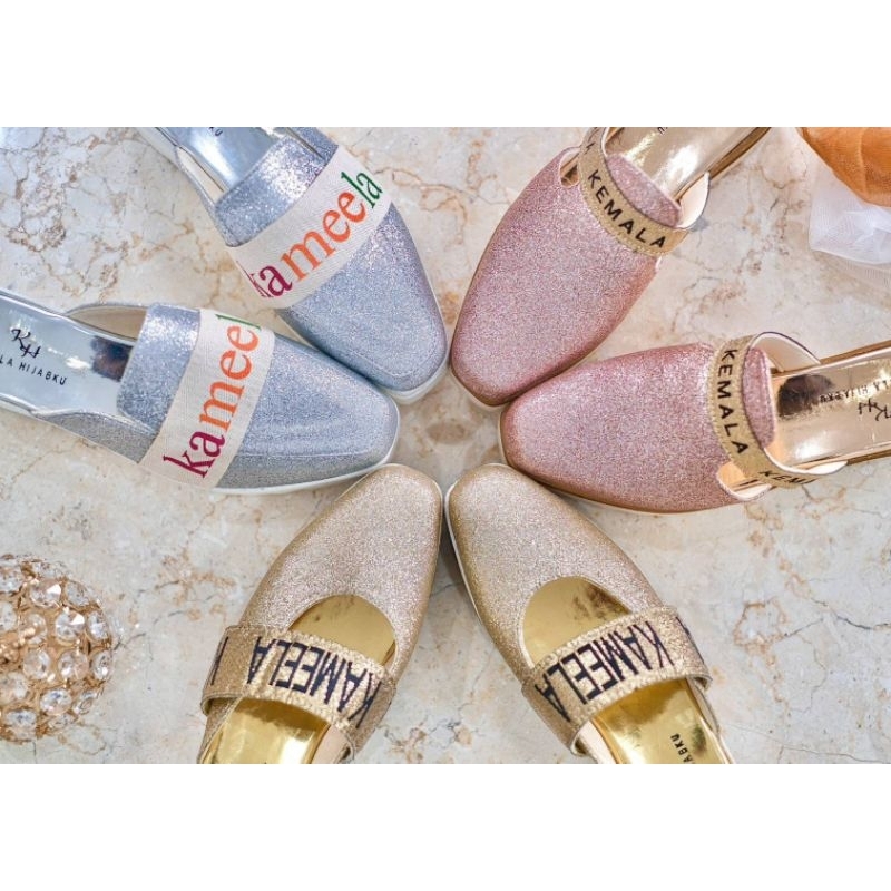 CINDERELLA SLIPPERS SHOES SIGNATURE Original By Kameela Hijabku. Sandal dan sepatu wedges super ketj