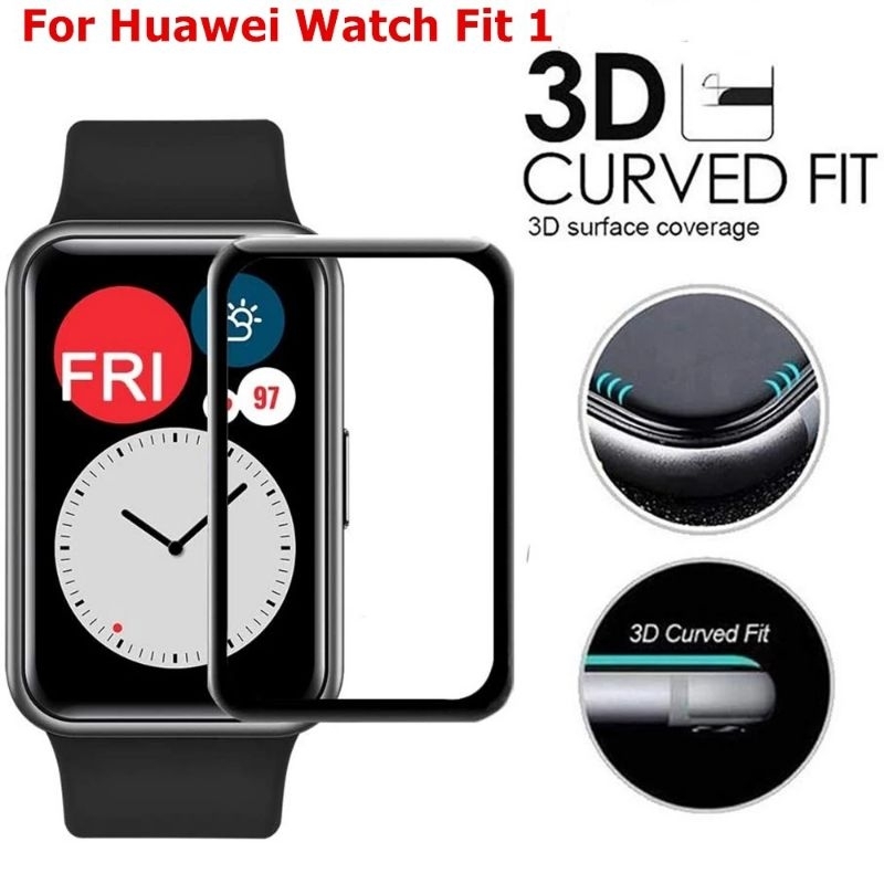 Antigores Huawei Watch Fit 1 Full Cover HD 3D Tempered Glass Bening