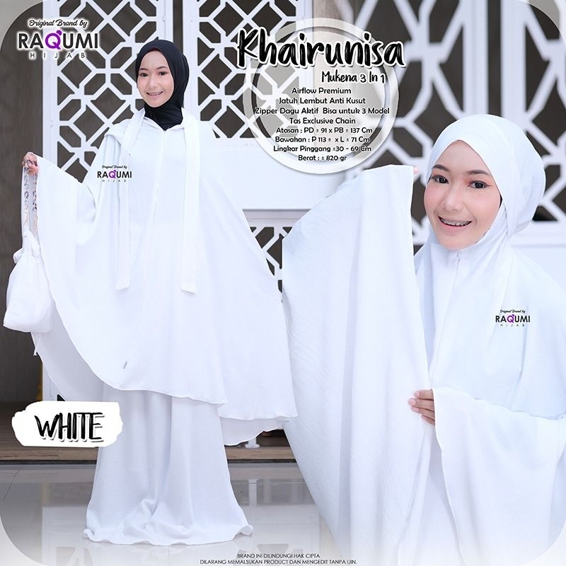 KHAIRUNISA MUKENA 3IN1 ORI RAQUMI HIJAB