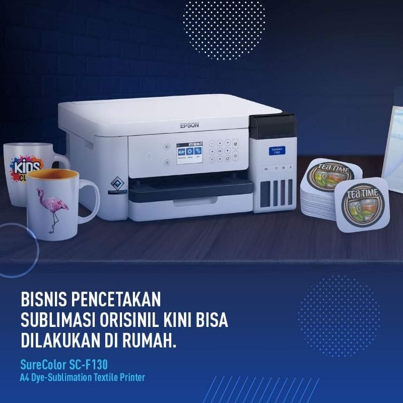 Epson SureColor SC-F130 A4 Dye-Sublimation Textil Printer 4 Warna Garansi 1 Tahun/6000 Lembar mana yang lebih dulu