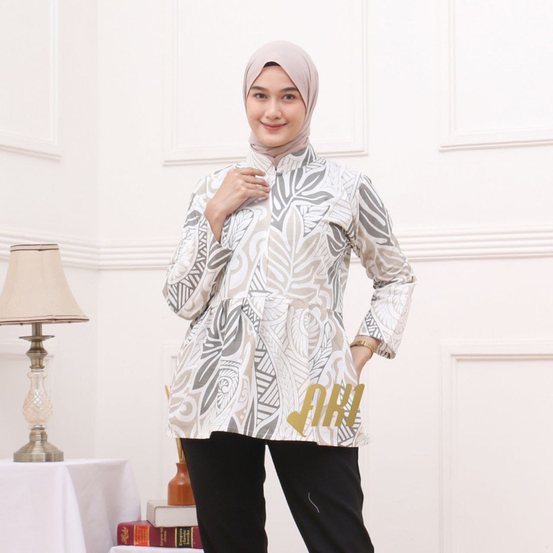 BAJU BATIK WANITA MODERN MONALISA GENES M,L,XL asli PEKALONGAN BATIK KERJA