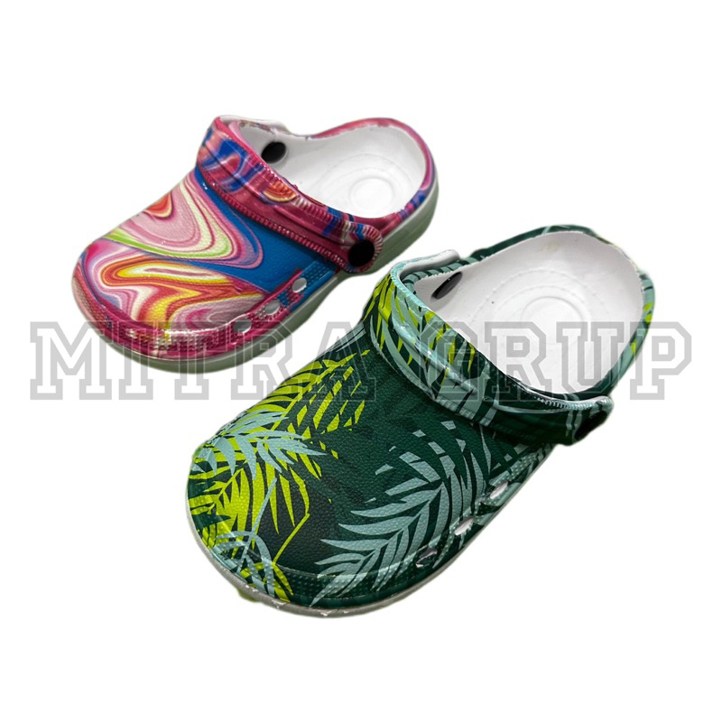 Sandal Kodok Anak Laki Perempuan Size 19-35/Sandal Baim Motif Daun Size Anak Promo Sen