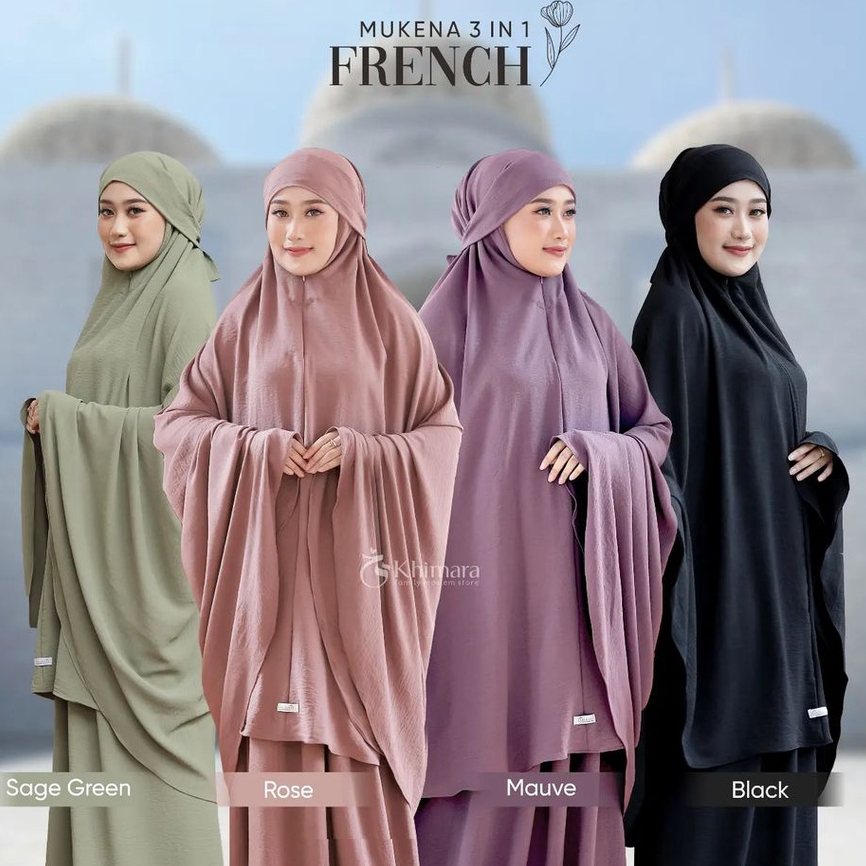 MUKENA DEWASA FRENCH 3 IN 1 CRINKLE AIRFLOW | MUKENA LESTI POLOS