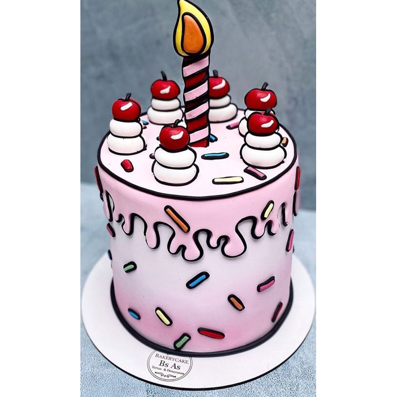 

3D cake ulang tahun fondant birthday kue korea