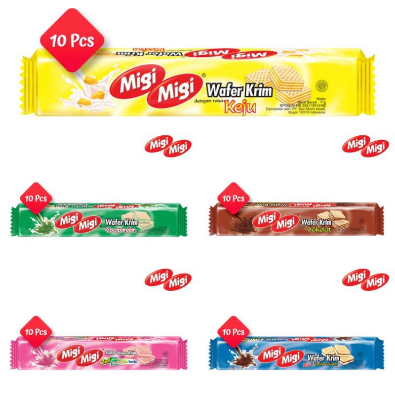 

Migi Migi Wafer Krim - Netto 10 bks x 11 gr