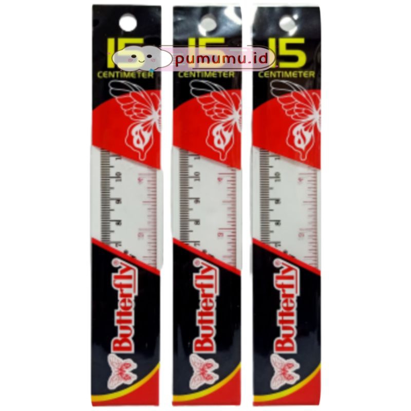 

[PUMUMU] TK23 Penggaris 15Cm / Penggaris Butterfly 15 Cm / Penggaris Plastik