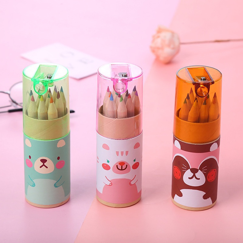 

[LULU] PENSIL WARNA 12 WARNA DENGAN TUTUP PERAUT PENSIL / RAUTAN PENSIL