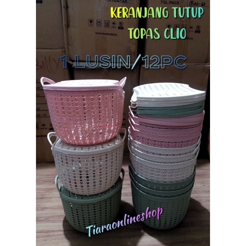 Keranjang Tutup topas clio isi 12pc/keranjang plastik serbaguna/multifungsi