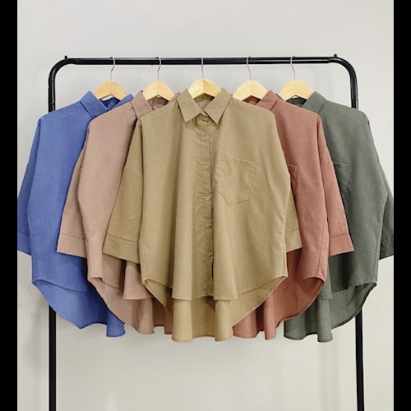 KEMEJA WANITA OVERSIZE KEMEJA POLOS RAISA KATUN SUPERNOVA PREMIUM SHIRT BTS B089