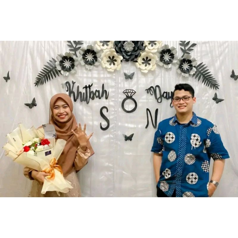 promo ready paper flower dekorasi tunangan bunga kertas backdrop lamaran karangan bunga papan