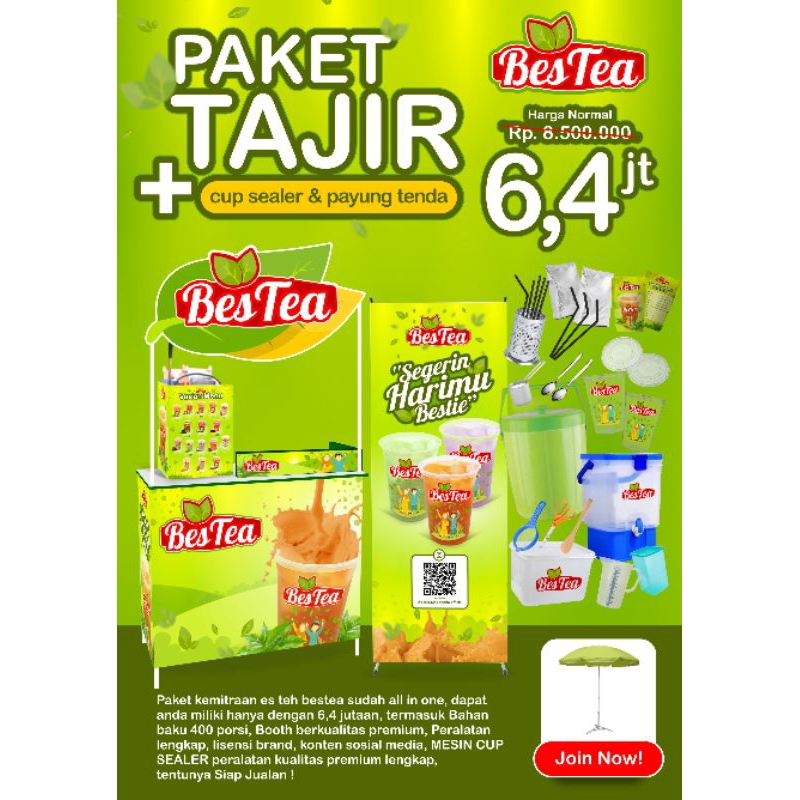 

FRANCHISE MINUMAN PAKET USAHA MINUMAN KEKINIAN ES TEH BESTEA PREMIUM