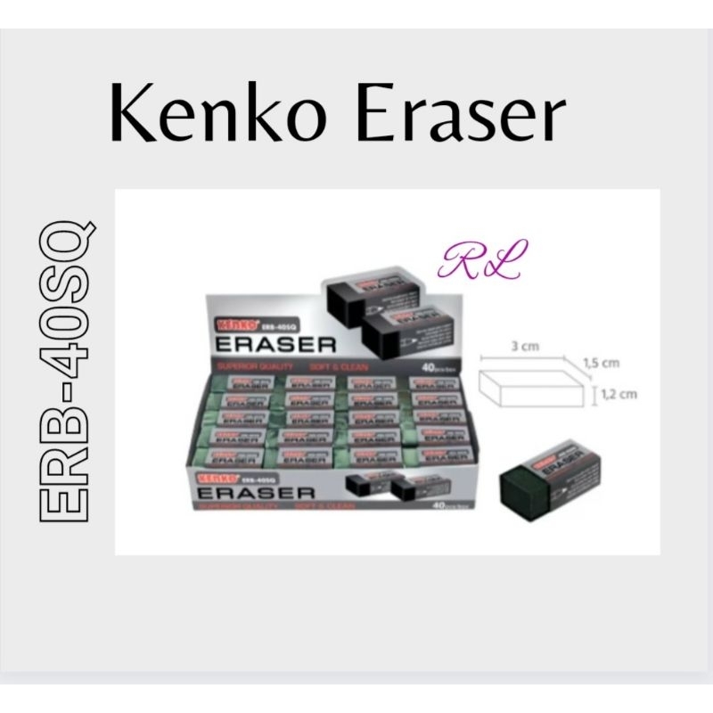 

Kenko Eraser ERB-40SQ/Penghapus Kenko warnah Hitam (isi 40 pcs/box)