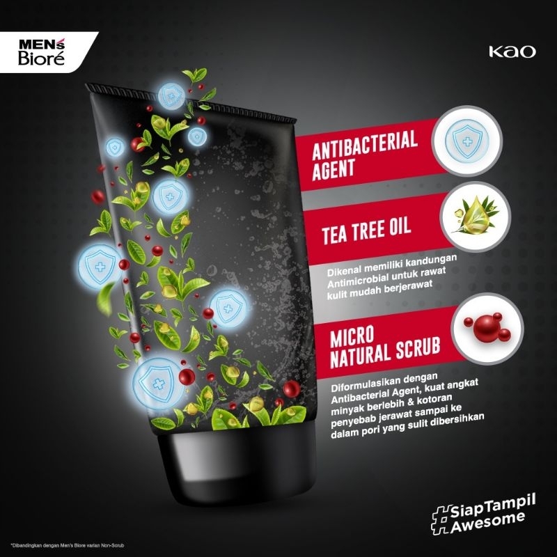 biore mens acne bacterior foam 100g