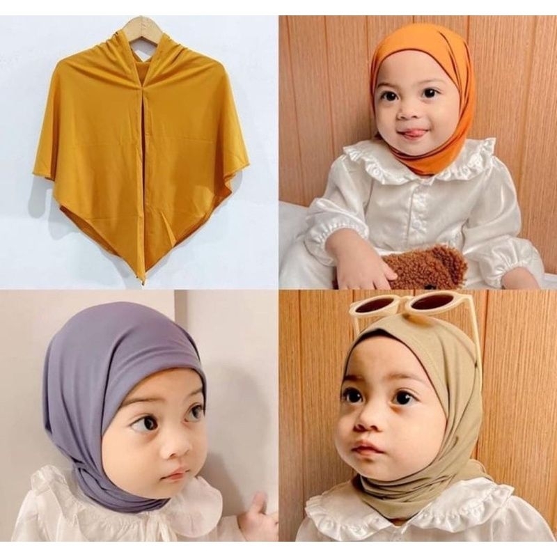 Hijab Jilbab kerudung segitiga instan anak bayi 1-3 tahun