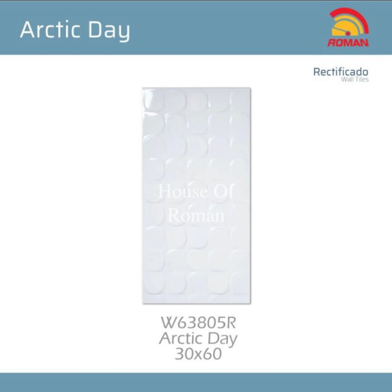 Keramik Roman Arctic Day/Keramik Dinding Dapur Putih/Keramik Puti 30x60cm/Keramik Kamar Mandi Putih/