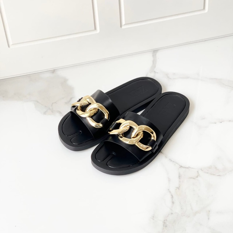 ZS308  Sandal Selop Zara Sandal Teplek Wanita Import Sandal Flat Branded