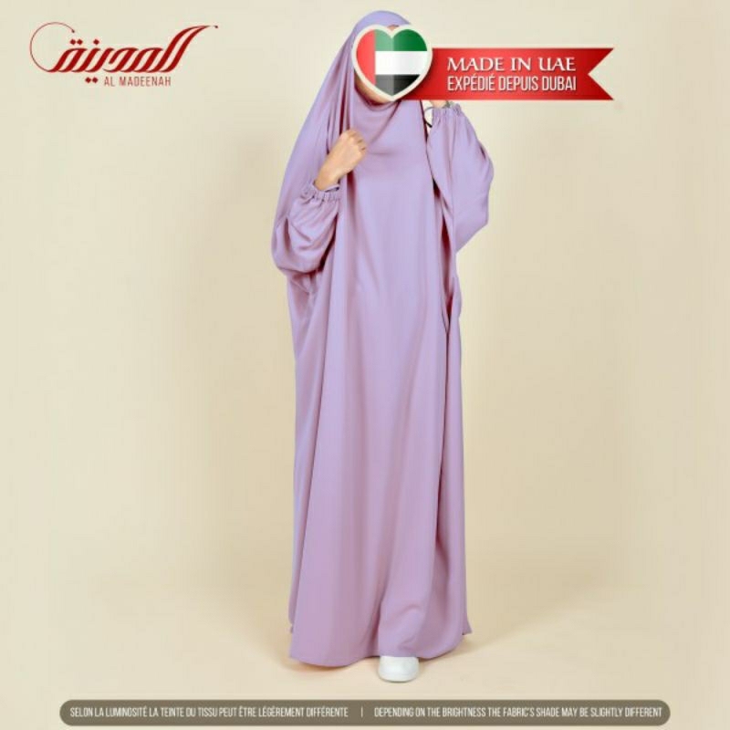 french khimar one piece abaya long khimar overhead tangan karet ring -SM286