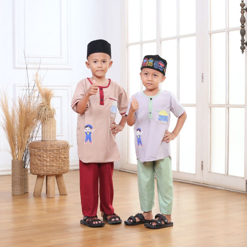 stelan Koko anak/baju muslim anak laki-laki/Koko anak 1 sampai 10 tahun