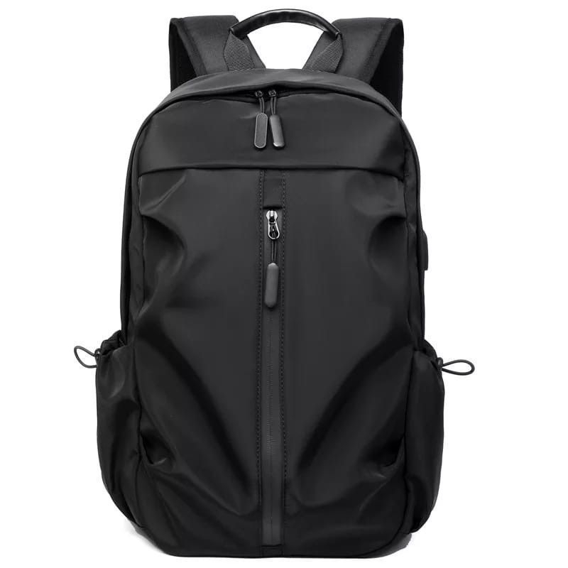 Tas Ransel Premium pria Tas Laptop Waterproof tutup hitam