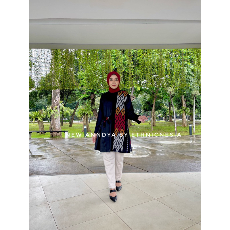 Anindya Tunik/Tenun Kerja Wanita/BTenun Kerja Wanita/Tenun OOTD/Outer Tenun/Tenun Kombinasi