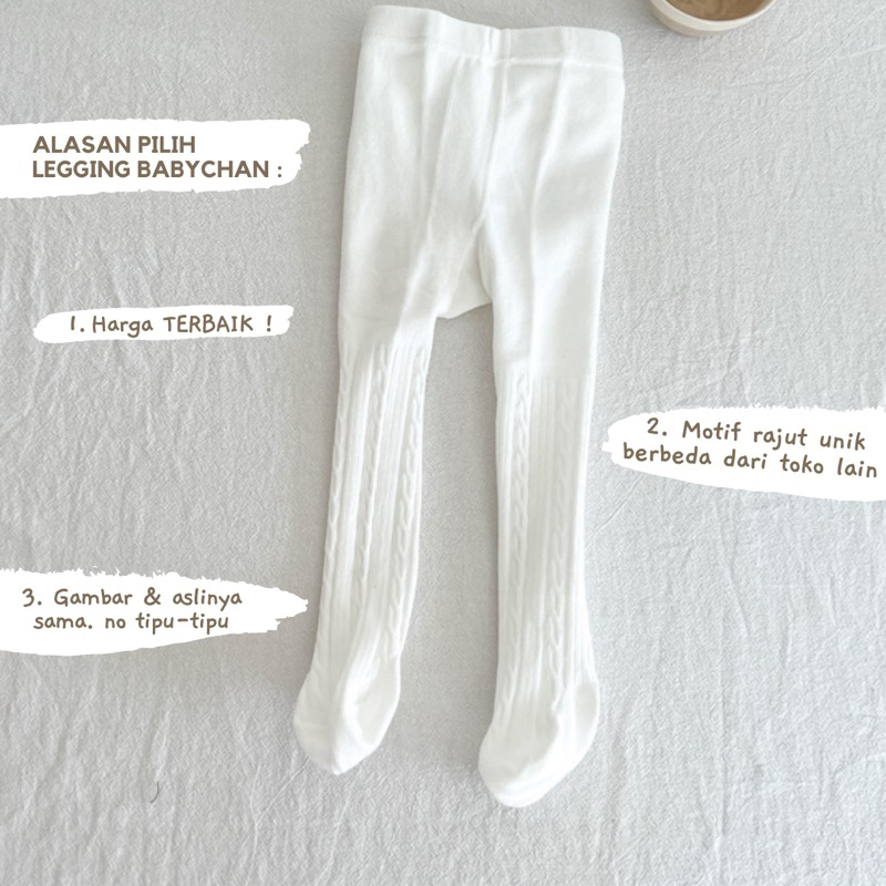 RB BABYCHAN - EMILY KNIT LEGGING - Korean legging - Legging bayi polos - Stocking bayi rajut Legging