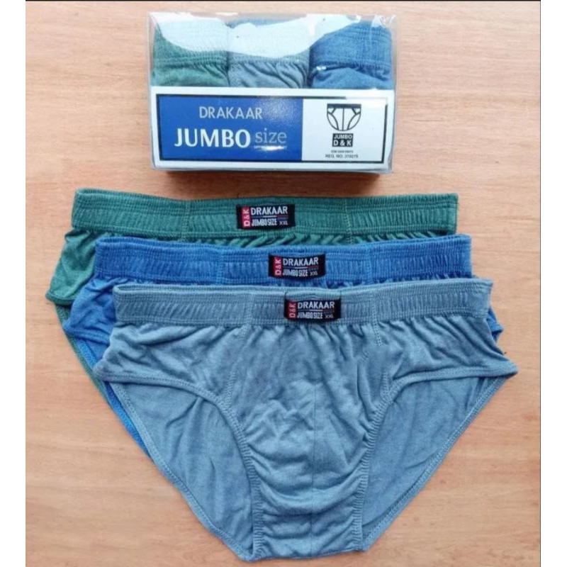 1 pak isi 3 pcs celana dalam jumbo drakaar / CD Pria jumbo