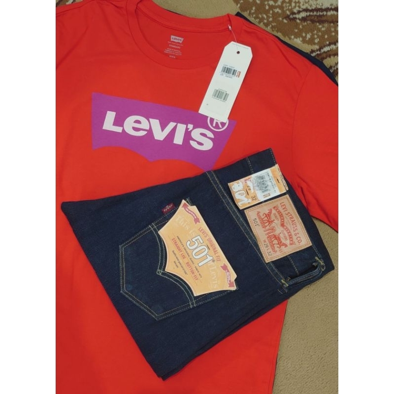 Levis 501® Regular dan Kaos Batwing Original