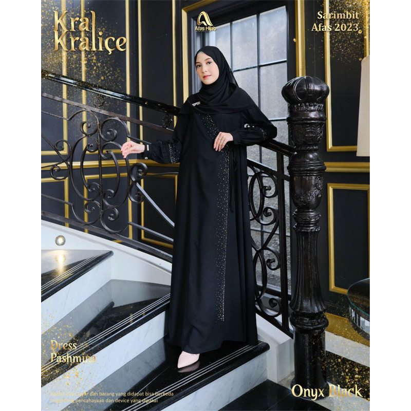 KRALICE DRESS BY AFAS HIJAB/GAMIS OUTER/GAMIS LEBARAN/GAMIS HITAM