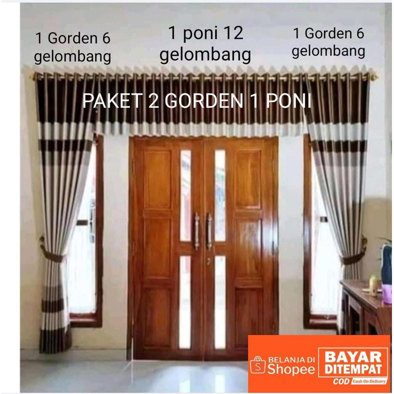 Gorden poni pintu tengah satu set mewah premium