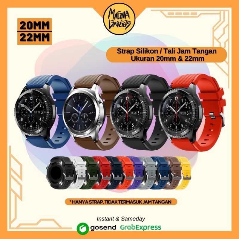 Strap Silikon 22mm Tali Jam Tangan Amazfit GTR Huawei GT2 GT3 46mm Samsung Watch Haylou