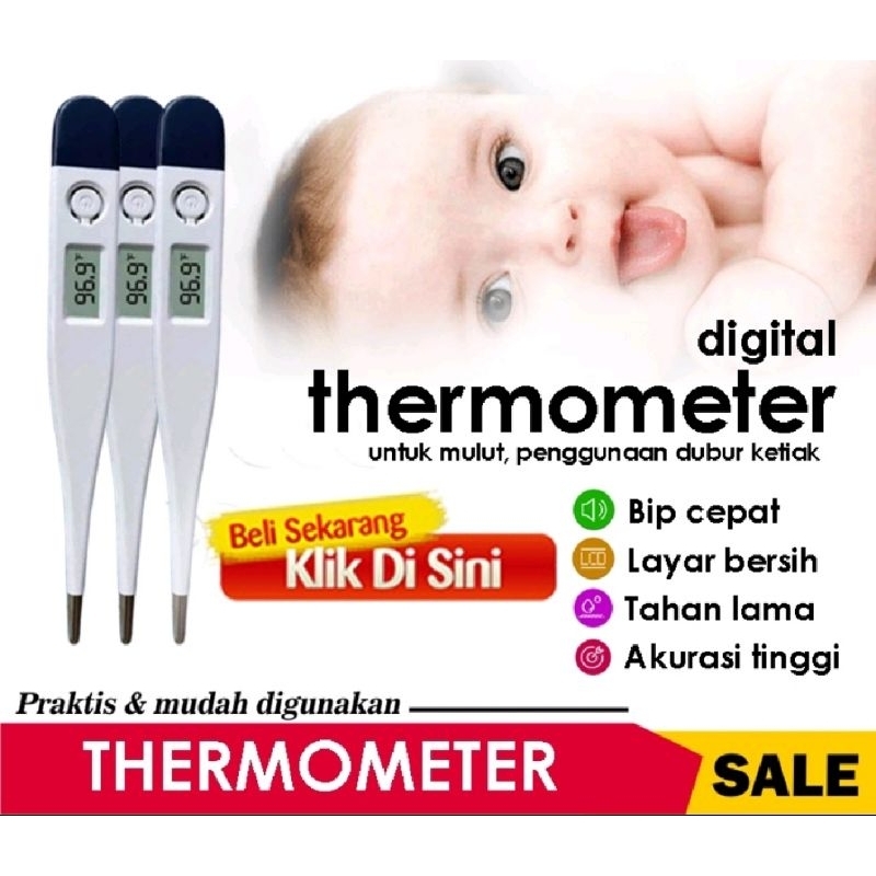 Thermometer Digital Alat Pengukur Suhu Badan Tubuh Bayi Baby Anak Termometer Mulut Ukur Ketiak