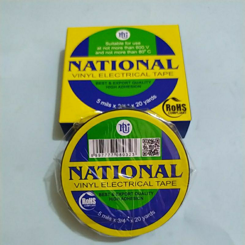 Isolasi Kabel Listrik Hitam National, harga 1 pc