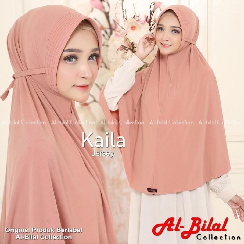 (Al Bilal Hijab) KAILA XL •jilbab instan jersey•hijab instan jumbo pet tali