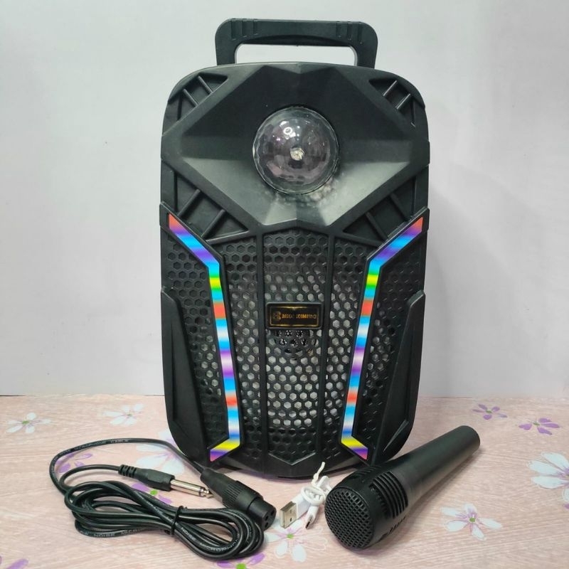 Speaker Bluetooth 2602 Bonus Mic 6,5Inci Salon Aktif Portable Radio Fm Speaker Wireless Led