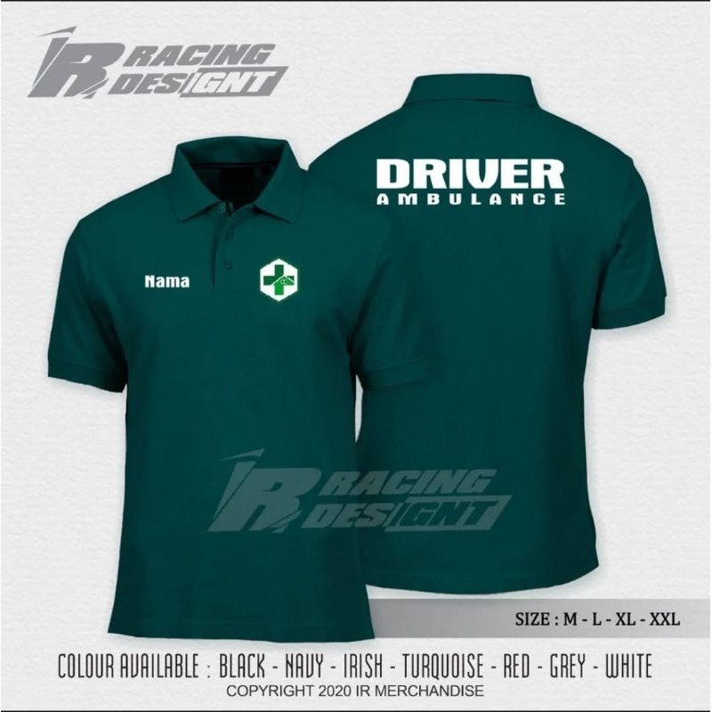 BAJU POLO DRIVER AMBULAN FREE NAMA // BAJU DRIVER AMBULAN INDONESIA