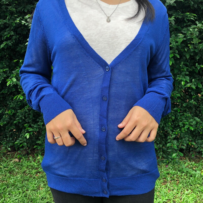 Cardi Biru - Cardigan Lengan Panjang - Outer Rajut