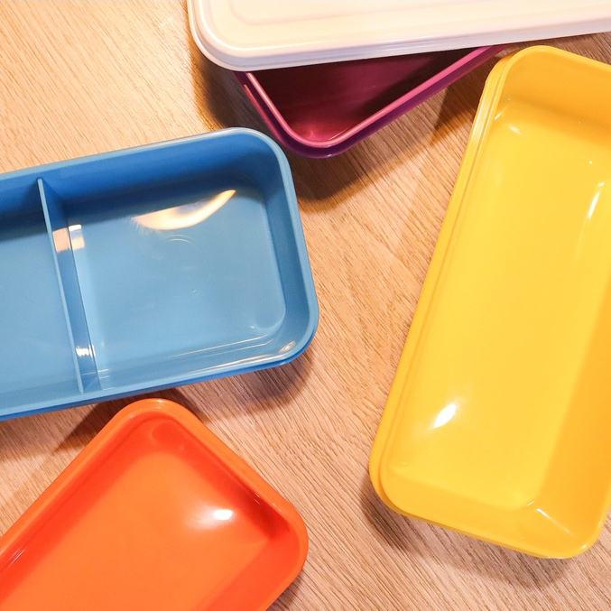 terbaru kubox kotak makan rectanguler with divider/lunch box