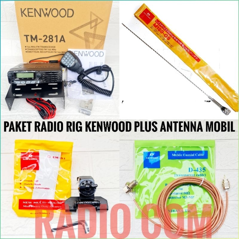 RADIO RIG KENWOOD TM281A TM281 VHF PLUS PAKET ANTENA MOBIL KABEL BRACKET MURAH RIG KENWOOD TM-281A