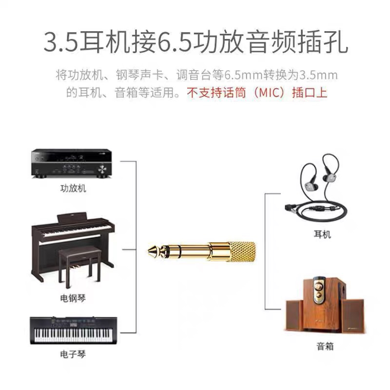 Konektor / connector Aux Jack 6.5mm ke 3.5mm - Headphone Jack Adapter 3.5mm (1/8) to 6.5mm (1/4) Stereo