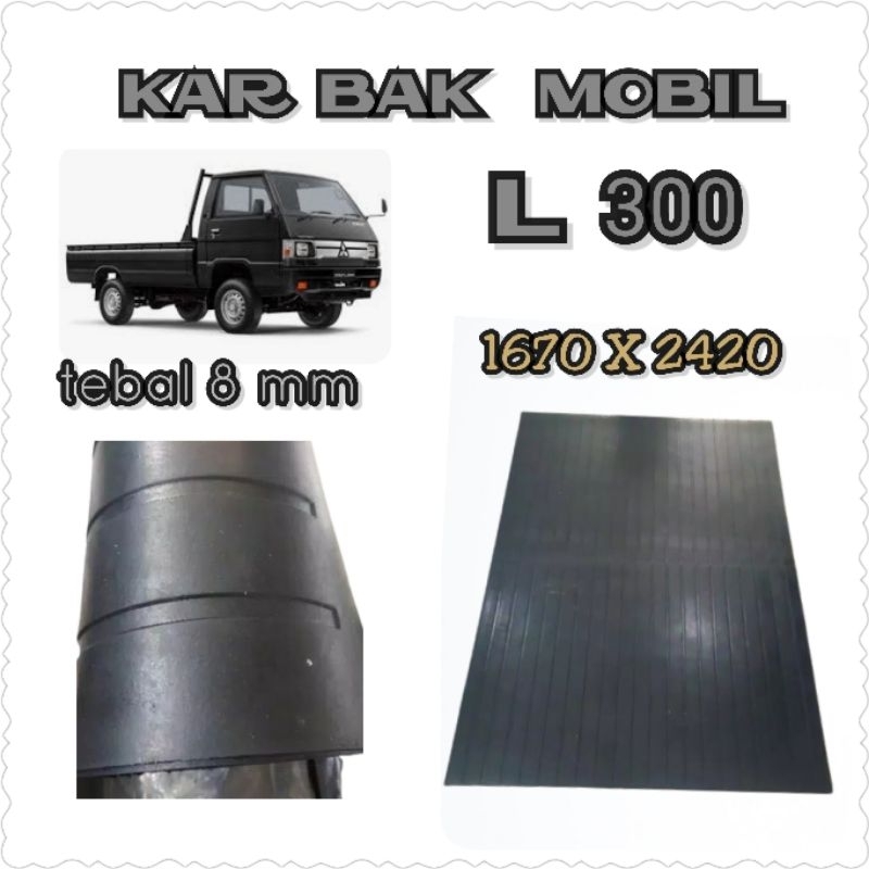 karpet bak mobil  L300/L 300 tebal 8 mm warna hitam