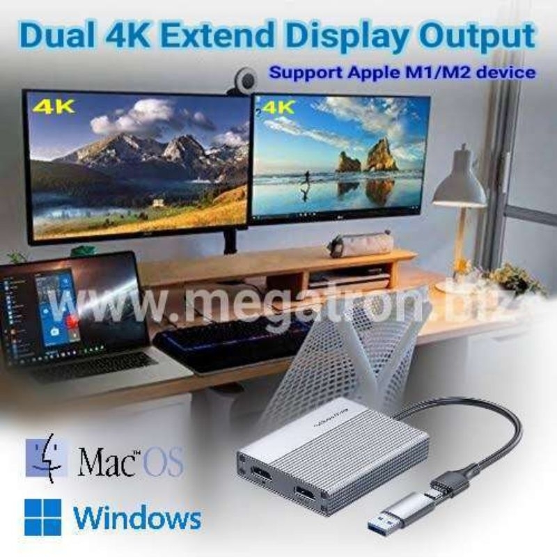 Multiple Monitor Display - Dual 4K extend Display Output (USB 3.0 / type-C) - support extend up to 6
