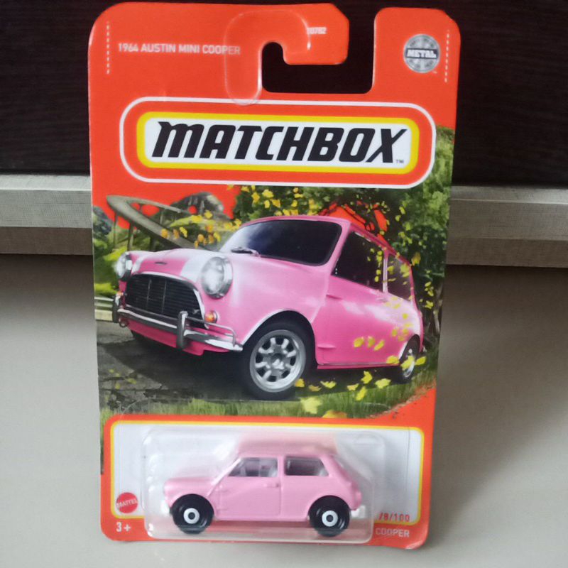 1964 austin mini cooper matchbox pink