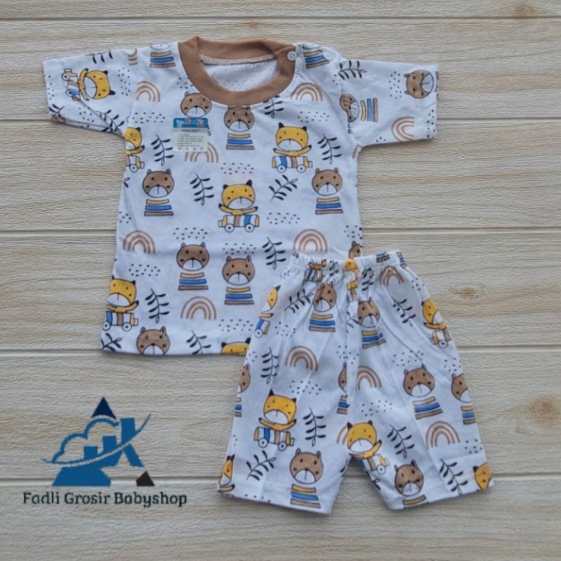 Setelan Bayi Baju Celana Bayi Motif Karakter Bear Lengan Pendek Kaos Anak Usia 2-12 Bulan Terbaru