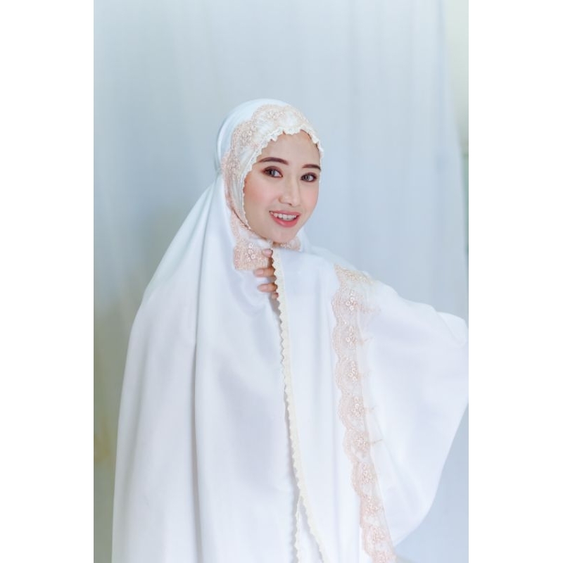 Mukena Dewasa Katun Mewah Traveling NAZWA Renda 2 Layer