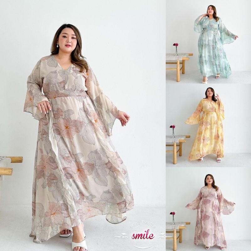 SUPER JUMBO LONG DRESS PESTA WANITA RULLYZ ARMANY BABY DOLL FIT LD 130