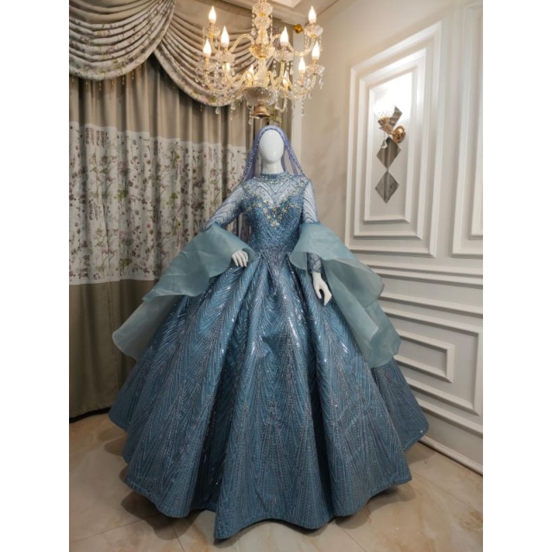 NEW GAUN BELIMBING  BEREKOR/BAJU PENGANTIN TERBARU  /GAUN PARPIKA  /BAJU PENGANTIN MODERN