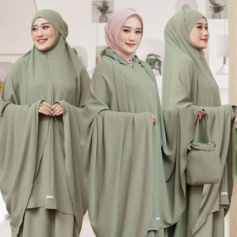 MUKENA DEWASA FRENCH 3 IN 1 CRINKLE AIRFLOW | MUKENA LESTI POLOS